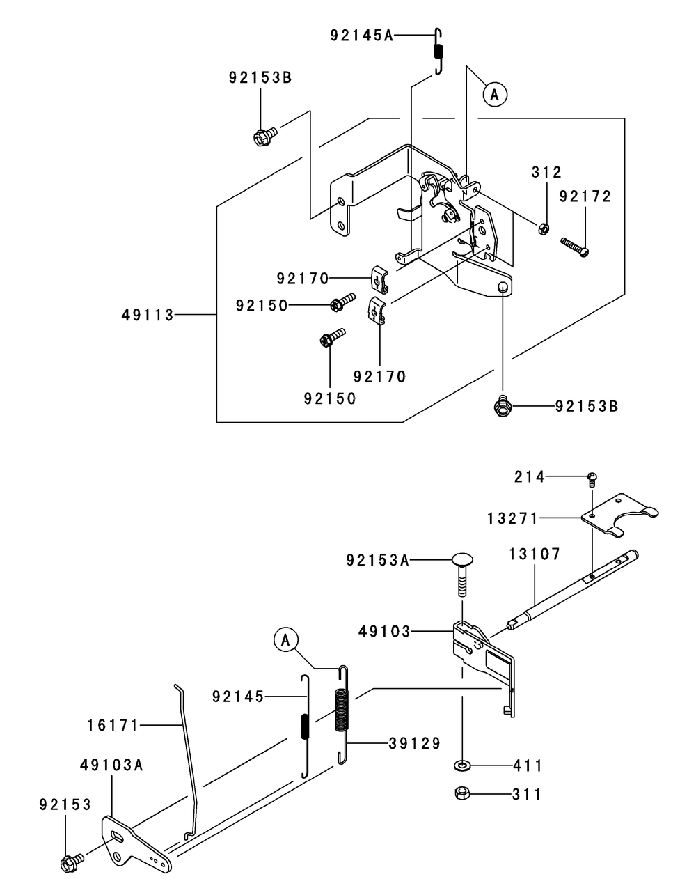 Kawasaki Fr691v-As05 Control Equipment Diagram and Parts List for Z-FORCES54 (17AI5GHC-17AI5GHC010)(2012) Cub Cadet Lawn Tractor